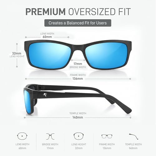 Image of FATHEADZ Oversized Polarized Sunglasses Men & Women - UV Protection RX Ready Wide Fit Eyewear for Outdoor Use - RX Ready