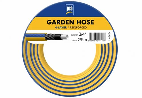 PSB Garden Hose 3/4 Inch 25m 4-Layer Reinforced