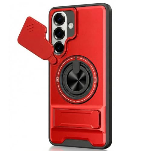 Coque Samsung S24 Plus rouge rigide avec protège-objectif coulissant chic