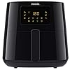 Philips Essential Airfryer XL 2.65lb/6.2L Capacity Digital Airfryer with Rapid Air Technology, Starfish Design, Easy Clean Basket, Black, (HD9270/91)