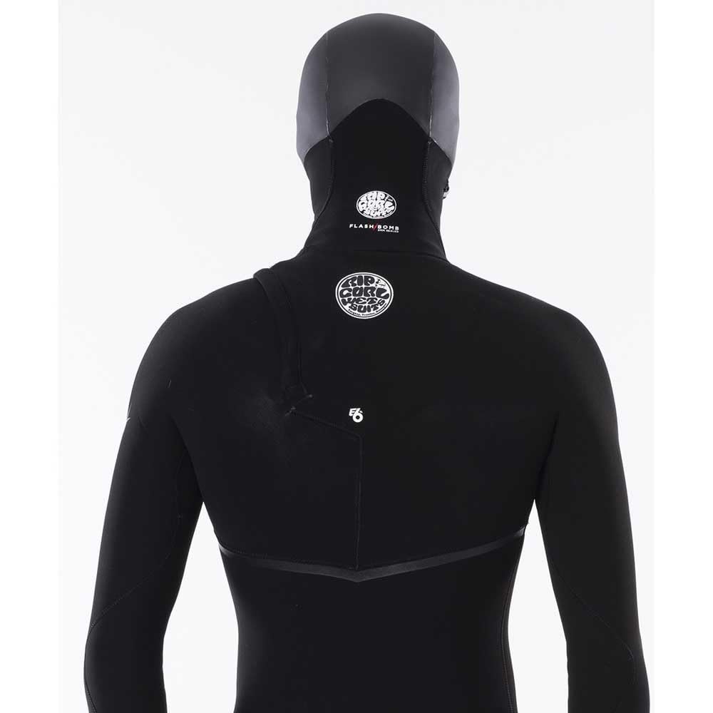 Rip Curl Flashbomb Neoprenanzug mit Kapuze, 3 mm, Schwarz, Unisex, E5 Flashdry Futter, E5, Glatte Innenseite