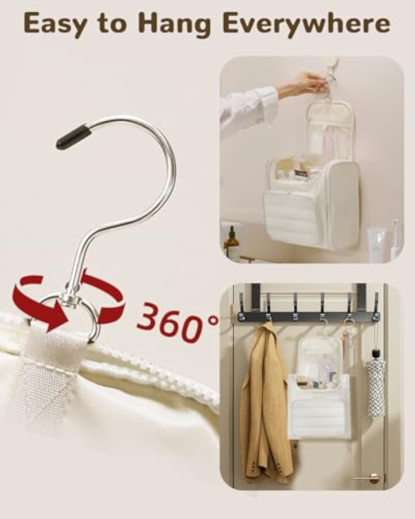 Large Waterproof Hanging Toiletry Bag for Women