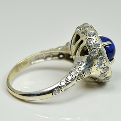 Bague Lapis Lazuli Naturel Argent Sterling 925 Bijou Mixte d'Exception
