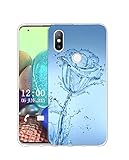 Sunrive Hülle Kompatibel mit Xiaomi Mi Mix 2S Silikon,Transparent Handyhülle Schutzhülle Etui Karikatur Muster Weiches TPU Silikon Hülle (Blaue Wasserrose) MEHRWEG