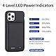 MIGAFEI Battery Case for iPhone 12/12 Pro, 7000 mAh Rechargeable Battery Charging Case Battery with Protective Film, Portable Battery Charger Case, Powerful Power Bank(Black)