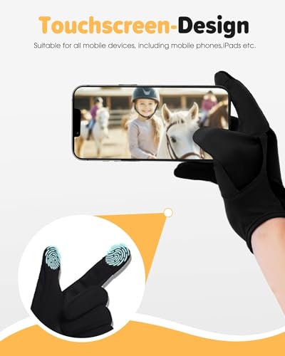 image for FitsT4 Sports Kids Horse Riding Gloves Winter Equestrian Gloves Girls 