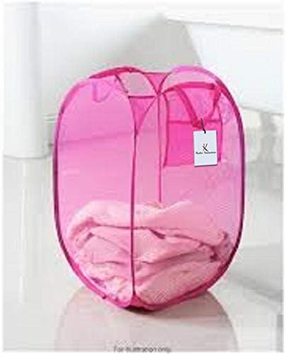 Kuber Industries Nylon Mesh Laundry Basket|Sturdy Material & Durable Handles|Netted Lightweight Laundry Bag, Pack of 2 (Multicolor)