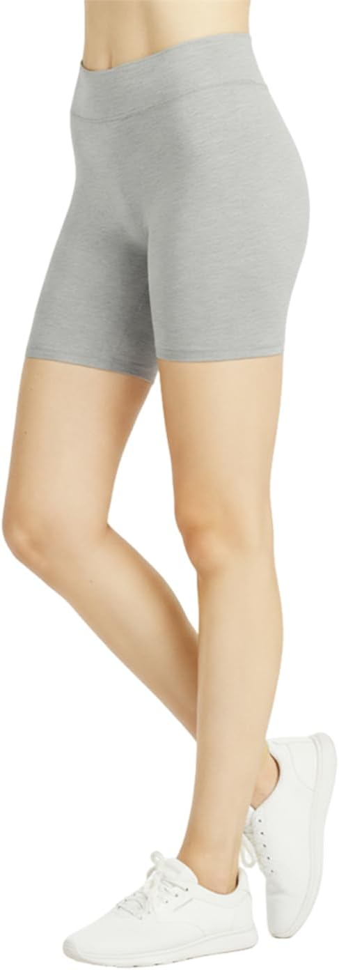Cotton Yoga Shorts for Women 6Pack, Women’s 5" Tummy Control High Waisted Compression Legging Shorts
