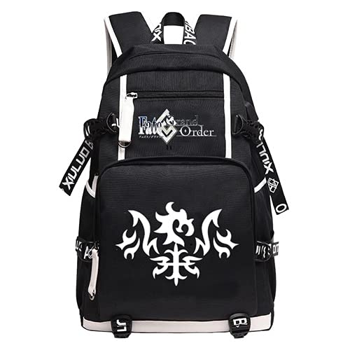 Dszgo Backpack Fate/Grand Order Stigma Tourist Backpack Casual Bag Oxford Cloth Material High Capacity USB Interface Waterproof And Wear-resistant Daily Supplies