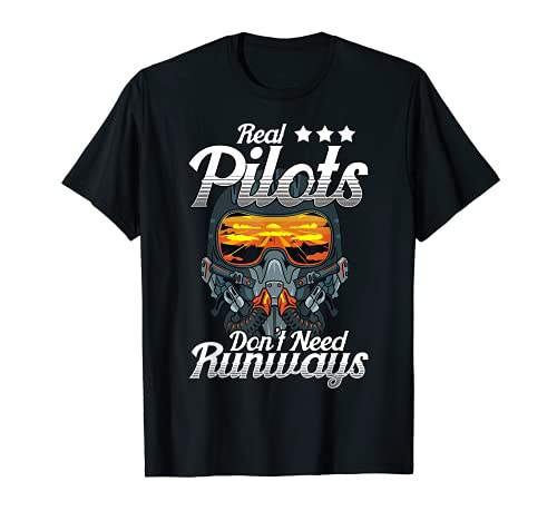 Funny Real Pilots Don't Need Runways Licensed Helicopter Pun T-Shirt
