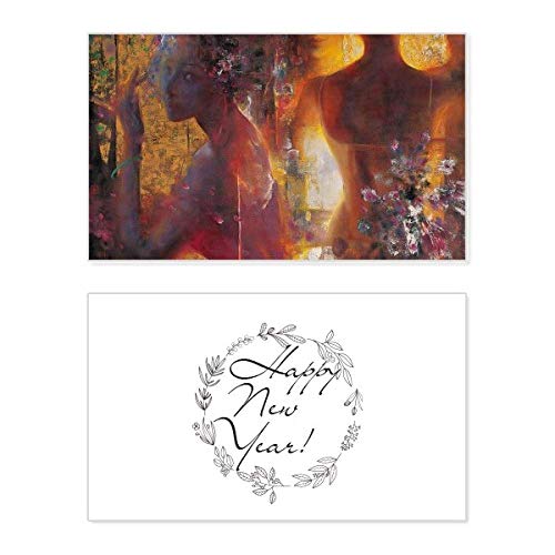 Tarjeta conmemorativa con pintura al óleo Peach Blossoms XJJ para felicitar el año nuevo con arte
