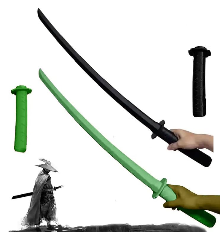 Kid Samurai Ninja Katana Plastic Sword (Black & Green)
