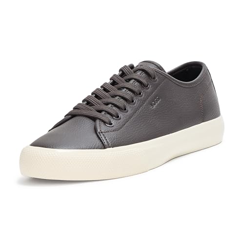 Image of BOSS Men's Aiden Logo Block Leather Low Top Sneakers | Casual Shoes