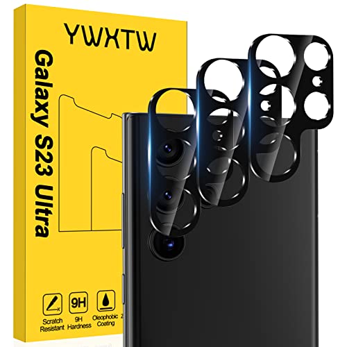 YWXTW 3 Pack for Samsung Galaxy S23 Ultra Camera Lens Protector 9H Tempered Glass S23 Ultra Camera Cover Anti Scratch Case Friendly