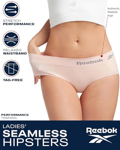 Reebok Hipster Panties for Women - 5 Pack Stretch Performance Seamless Underwear with Relaxed Tagless Waist (S-XL)2