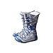 TMA EYES Women’s Snow Fashion Boots Plush soft Calf Boots for Ladies with Faux Fur lining side Zipper Blue,7.5