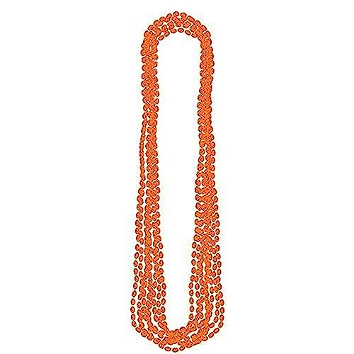 Colliers de perles métalliques oranges Amscan - Accessoire fête et carnaval