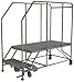 Tri-Arc WLWP122448SL 2-Step Forward Descent Mobile Steel Work Platform with Handrails, Step Lock, 24-Inch x 48-Inch Platform