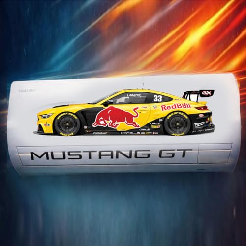 Image of Art Smart Mustang GT Racing Car Air Conditioner Sticker, High Quality Vinyl, HD Gloss Finish, 24 Inches, for Indoor (Yellow)