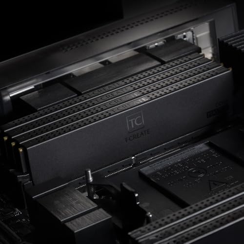 Image of TEAMGROUP T-Create Master Overclocking DDR5 R-DIMM 96GB Kit (4 x 24GB) 6400MHz (PC5-51200) CL32 Hynix M-DIE Workstation Memory Module Ram Black - CTCMD596G6400HC32AQC01