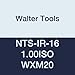 Walter Tools NTS-IR-16 1.00ISO WXM20 Carbide NTS Threading Inserts, Internal Thread, Full Profile, ISO Metric 60 Degree (Pack of 10)
