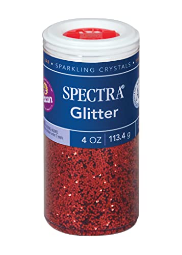Spectra Arts & Crafts Glitter, Red, 4 oz., 1 Jar