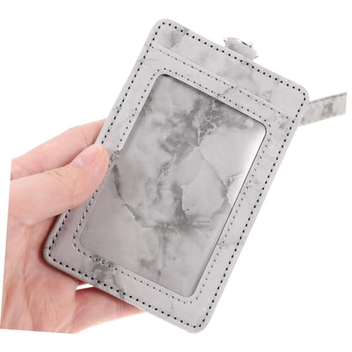 Pochette étanche pour carte identité et porte-badge rétractable marbre