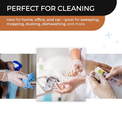 PANKTI Clear Vinyl Gloves, 100 Count, Clear Disposable Gloves - Packaging may vary (100, Medium)