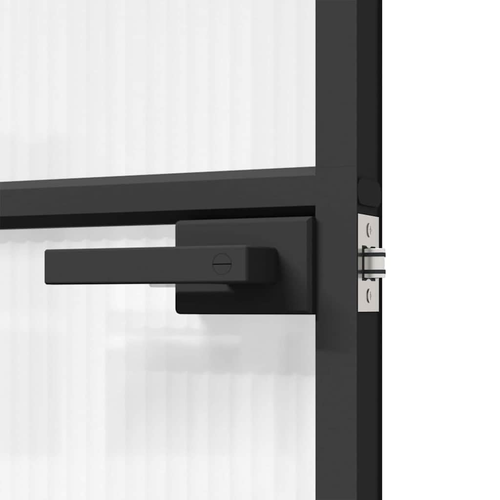 vidaXL Puerta para el Hogar 83 x 201,5 x 3,5 cm, Puerta Interiores Rectangular Moderna, con Cristal Templado y Marco de Aluminio, Ideal para hogar, Oficina y renovaciones