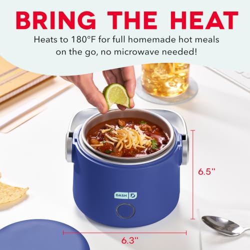 Image of DASH Hot2Go Personal Food Warmer, 20 oz Electric Lunch Box, Blue