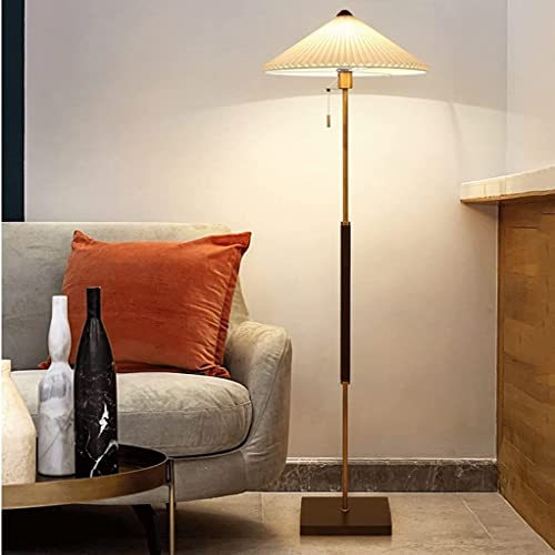 Lámpara de pie clásica y poste de luz para dormitorio de madera cuadrada 6