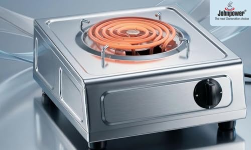 Image of Johnpower Heavy Duty Electric Coil Heating Element 1000W /1500W - Round Spiral Hot Plate Burner for Electric Stove | Durable Stainless Steel Heating Coil | Fast Heating Cooktop Replacement Element