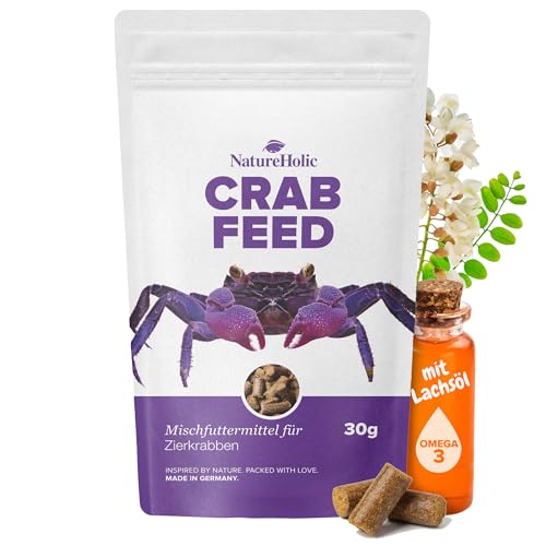 NatureHolic - Krabbenfeed I Krabbenfutter I hochwertige natürliche Zutaten I Made in Germany I für Krabben im Terrarium, Paludarium, Aquaterrarium und Aquarium