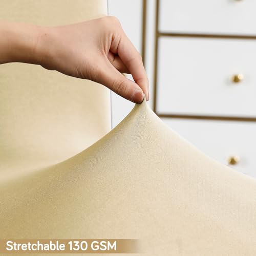 HOKIPO Water-Resistant Slipcovers for Dining Chair, Pack of 2, Beige (AR-4916-BGE*2)