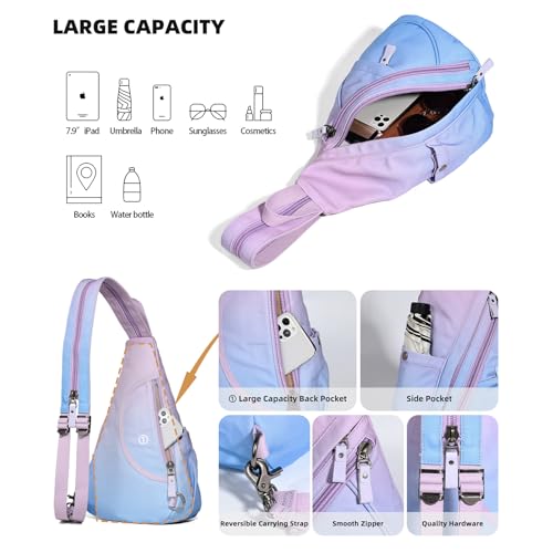 Image of KL928 Canvas Sling Bag - Small Crossbody Backpack Shoulder Casual Daypack Rucksack for Men Women