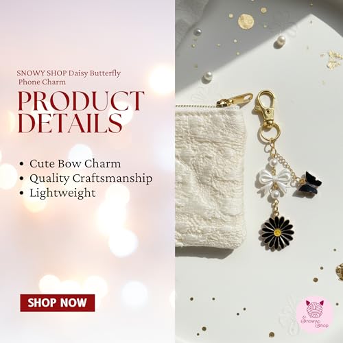 Image of SNOWY SHOP Korean Silver Bow Phone Charm - Cute Heart & Starfish Pendant | Aesthetic Korean Mobile Chain, Bag Hanging & Keychain Jewelry for Girls & Women