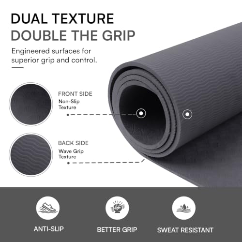 Image of Arrowmax 4mm Yoga Mat with Carry Cover for Men & Women, Anti-Skid Exercise Mat for Yoga, Pilates, Meditation, Stretching & Home Workout, Lightweight Portable Fitness Mat (GREY)