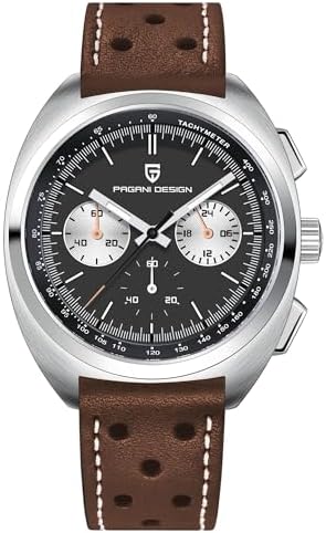 HaiQin Pagani Design 1782 Men's Vintage Quartz Chronograph Watch AR Synthetic Sapphire VK63 Movement 100m Waterproof Multifunctional Sport Analog WristWatches