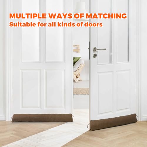 Image of Holikme Weighted Door Draft Stopper - Under Door Seal, 32inch Brown