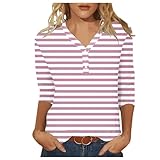 Damen Blusenshirt 3/4 Arm - Frauen Casual Rundhals DREI Ärmel Retro Ethnischen Stil Gedruckt T Shirt Casual Top Sommer Oberteile Damen 3/4 Arm