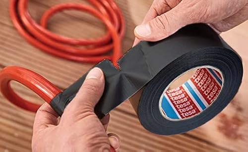 Tesa 4615 Professional Universal – Duct Tape, amerikanisches Gewebeklebeband zum Reparieren, Fixieren, Verpacken, Markieren und Abdichten – für innen und außen – (Schwarz, 50 m)