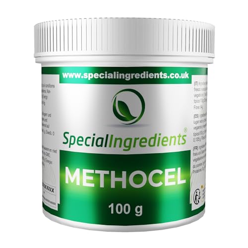 Special Ingredients Methocel – Metilcelulosa 100 g calidad premium (etiquetas e instrucciones en italiano) – Sin OGM, apto para veganos, sin gluten – Paquete reciclable