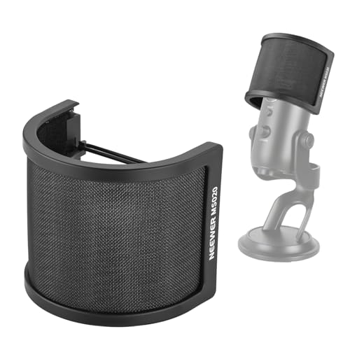NEEWER Mikrofon Popschutz, dreilagiger Isolations Windschutz Pop Filter für Microphone mit 40–72mm Durchmesser kompatibel mit Blue Yeti für Podcast Streaming Voice Over Gesang...