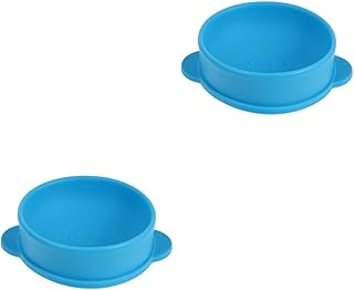FOMIYES 2 Pcs Silicone Melt Wax Bowl Silicone Containers Candle Heater Hair Accesories Hair Removal Waxing Bowl Wax Heater Pot Non- Stick Wax Pot Melting Wax Bowl Hair Removal Tool Blue