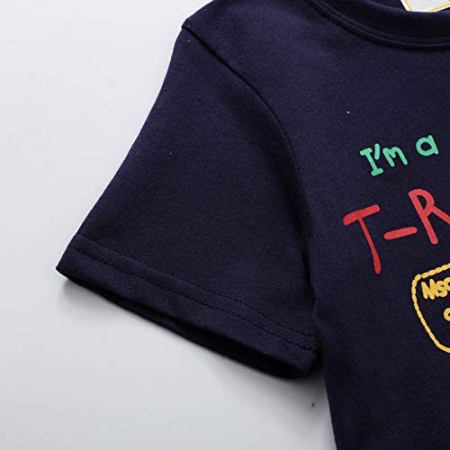 Loktarc Boys T-Shirts 3 Pack Dinosaur Short Sleeve Tees Summer Graphic Crewneck Toddler Top Dino 4, 6-7 Years #TOP5