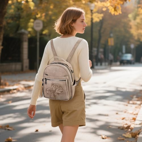 Image of Mini Backpack Purse for Women,Vegan Leather Small Backpack for Daily | Embossed Lightweight Water-Resistance Travel Mini Fashion Daypack Bag,Ladies Casual Backpack Purse Gift Choice for Women