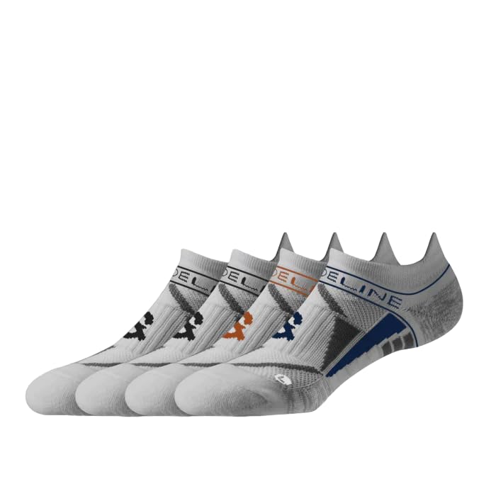 Strideline Performance | Premium Ankle 4-Pack, Medium/Large, Grey