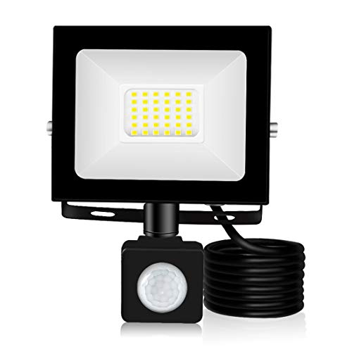 Preisvergleich Produktbild 30W LED-Sicherheitsleuchten mit Bewegungsmelder 3000LM IP65 Wasserdichter Außenstrahler für Garten, Garage, Spielplatz