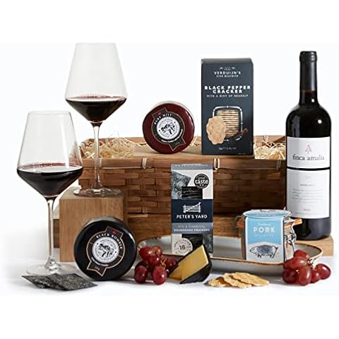 Gourmet Wine and Cheese Hamper - Wine, Cheese and Pate Hamper with Award Winning Cheese, Rioja Red Wine and Artisan Pate | Luxury Mothers Day Hamper and Food Gift Baskets by Clearwater Hampers Cover