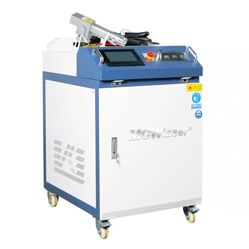 MCWlaser Laser Cleaning Machine for Rust Removal 2000W Laser Rust Remover Machine for Metal Fiber Laser Cleaning Machine 220V 1Phase Water Colling for Paint Oil Dirt Stains Coating Removal